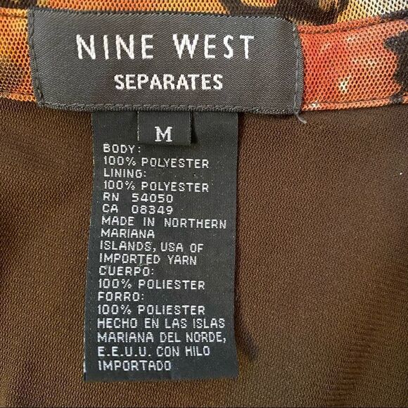 Vintage Nine West Sheer & Lined Floral Top Velvet - Picture 4 of 7